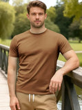 Men's Classic Crew Neck Short Sleeve T-Shirt, Soft Breathable Casual Tee for Daily & Outdoor Wear