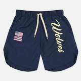 Men's Beach Shorts US Hawaii Flag Print Drawstring Waist Casual Summer Shorts