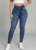 Womens High Waist Faux Denim Print Bodycon Leggings Hip Lifting Naked Skin Breathable Fitness Casual Long Bottom Pants