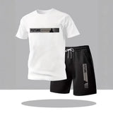 Men's Two-Piece Casual Summer Outfit Set, Lightweight Quick Dry Outdoor Sports Casual Matching Outfit for Men