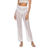 Women's Beach Pants with Hollowed Out Loose Wide Pants, Vacation Style