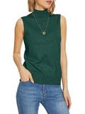 INKOFF Sleeveless Mock Neck Turtleneck Knit Tops Women Dressy Casual Sweater Vest Business Work Tank