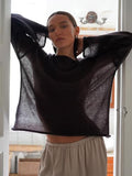 Women's Sheer Knit Oversized Sweater, Loose-Fit Long-Sleeve Top, Cover Shirt