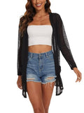 Spicy Sandia Women's Lightweight Sheer Summer Cardigans with Pockets Open Front Long Sleeve Dusters