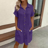 Womens Beach Dresses Summer Coverups Button Down Cover Up Long Sleeve Knee Length Beach Tunic Shirt Midi Dress with Pockets