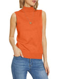 INKOFF Sleeveless Mock Neck Turtleneck Knit Tops Women Dressy Casual Sweater Vest Business Work Tank