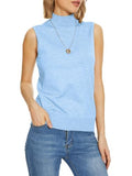 INKOFF Sleeveless Mock Neck Turtleneck Knit Tops Women Dressy Casual Sweater Vest Business Work Tank