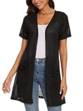 Spicy Sandia Women's Lightweight Sheer Summer Cardigans with Pockets Open Front Long Sleeve Dusters