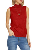 INKOFF Sleeveless Mock Neck Turtleneck Knit Tops Women Dressy Casual Sweater Vest Business Work Tank