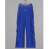 Women's Ruffle Sheer Mesh Swimwear Bikini Cover Up Pants See Through