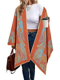 Beautiful Nomad Poncho de Punto Acanalado para Mujer, Manga murciélago, suéter Oversize