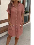Womens Beach Dresses Summer Coverups Button Down Cover Up Long Sleeve Knee Length Beach Tunic Shirt Midi Dress with Pockets