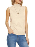 INKOFF Sleeveless Mock Neck Turtleneck Knit Tops Women Dressy Casual Sweater Vest Business Work Tank