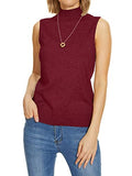 INKOFF Sleeveless Mock Neck Turtleneck Knit Tops Women Dressy Casual Sweater Vest Business Work Tank