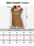 Womens V Neck Sleeveless Sweater Vest Cable Knit Casual  Ribbed Preppy Pullover Tops