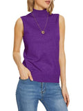 INKOFF Sleeveless Mock Neck Turtleneck Knit Tops Women Dressy Casual Sweater Vest Business Work Tank