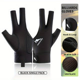 Professional Billiard Gloves, Lightweight, High Elasticity, Breathable Snooker Billiard Fingerless Anti-Slip Gloves