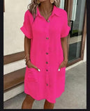 Womens Beach Dresses Summer Coverups Button Down Cover Up Long Sleeve Knee Length Beach Tunic Shirt Midi Dress with Pockets