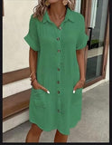 Womens Beach Dresses Summer Coverups Button Down Cover Up Long Sleeve Knee Length Beach Tunic Shirt Midi Dress with Pockets