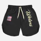 Men's Beach Shorts US Hawaii Flag Print Drawstring Waist Casual Summer Shorts