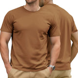 Men's Classic Crew Neck Short Sleeve T-Shirt, Soft Breathable Casual Tee for Daily & Outdoor Wear