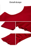 Spicy Sandia Women Ruched Bodycon Cocktail Formal Mini Dress Short Sleeve Elegant Ruffled Business Work Tulip Banquet Dress