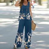 Elegant Women Two Piece Outfit, Color Block Sleeveless Vest Top and Pants Set, Fashion Casual Daily Wear