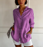 Women's Casual Shirt - Lightweight 110gsm Polyester, Breathable, Rolled Cuff Sleeves, Chest Pockets, Machine Washable