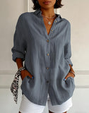 Women's Casual Shirt - Lightweight 110gsm Polyester, Breathable, Rolled Cuff Sleeves, Chest Pockets, Machine Washable