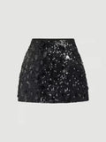 Sparkly Sequin Shorts for Women High Waist Elastic Party Dance Bow Tie Shorts