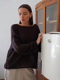 Women's Sheer Knit Oversized Sweater, Loose-Fit Long-Sleeve Top, Cover Shirt