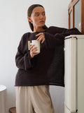 Women's Sheer Knit Oversized Sweater, Loose-Fit Long-Sleeve Top, Cover Shirt