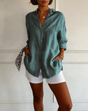 Women's Casual Shirt - Lightweight 110gsm Polyester, Breathable, Rolled Cuff Sleeves, Chest Pockets, Machine Washable