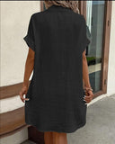Womens Beach Dresses Summer Coverups Button Down Cover Up Long Sleeve Knee Length Beach Tunic Shirt Midi Dress with Pockets