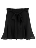 Women's Boho Floral Print Skorts - High Waisted Tie Knot Front Wrap Skirt for Summer Vacation