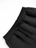 Men's 2 Piece Jacquard Set with Short Sleeve Button Up Shirt and Drawstring Shorts for Casual and Vacation Wear