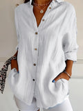 Women's Casual Shirt - Lightweight 110gsm Polyester, Breathable, Rolled Cuff Sleeves, Chest Pockets, Machine Washable