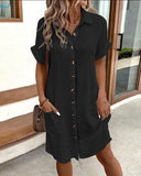Womens Beach Dresses Summer Coverups Button Down Cover Up Long Sleeve Knee Length Beach Tunic Shirt Midi Dress with Pockets