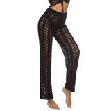 Women's Beach Pants with Hollowed Out Loose Wide Pants, Vacation Style
