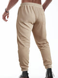 Men's Waffle Knit Jogger Pants, Elastic Drawstring Waist Casual Trousers for Daily & Lounge Wear