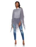Beautiful Nomad Poncho de Punto Acanalado para Mujer, Manga murciélago, suéter Oversize