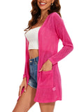 Spicy Sandia Women's Lightweight Sheer Summer Cardigans with Pockets Open Front Long Sleeve Dusters