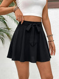Women's Boho Floral Print Skorts - High Waisted Tie Knot Front Wrap Skirt for Summer Vacation