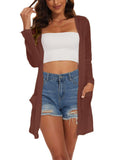 Spicy Sandia Women's Lightweight Sheer Summer Cardigans with Pockets Open Front Long Sleeve Dusters