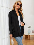Women's Cozy Cardigan Long Sleeve Open Front Sweater with Pockets Relaxed Fit Casual Fall Winter Top for Everyday Wear
