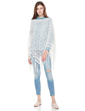 Beautiful Nomad Poncho de Punto Acanalado para Mujer, Manga murciélago, suéter Oversize