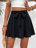 Women's Boho Floral Print Skorts - High Waisted Tie Knot Front Wrap Skirt for Summer Vacation
