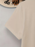 Womens Crew Neck Short Sleeve Lavender Floral Print Casual T Shirt for Spring & Summer