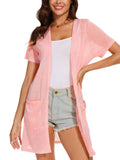 Spicy Sandia Women's Lightweight Sheer Summer Cardigans with Pockets Open Front Long Sleeve Dusters