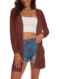 Spicy Sandia Women's Lightweight Sheer Summer Cardigans with Pockets Open Front Long Sleeve Dusters